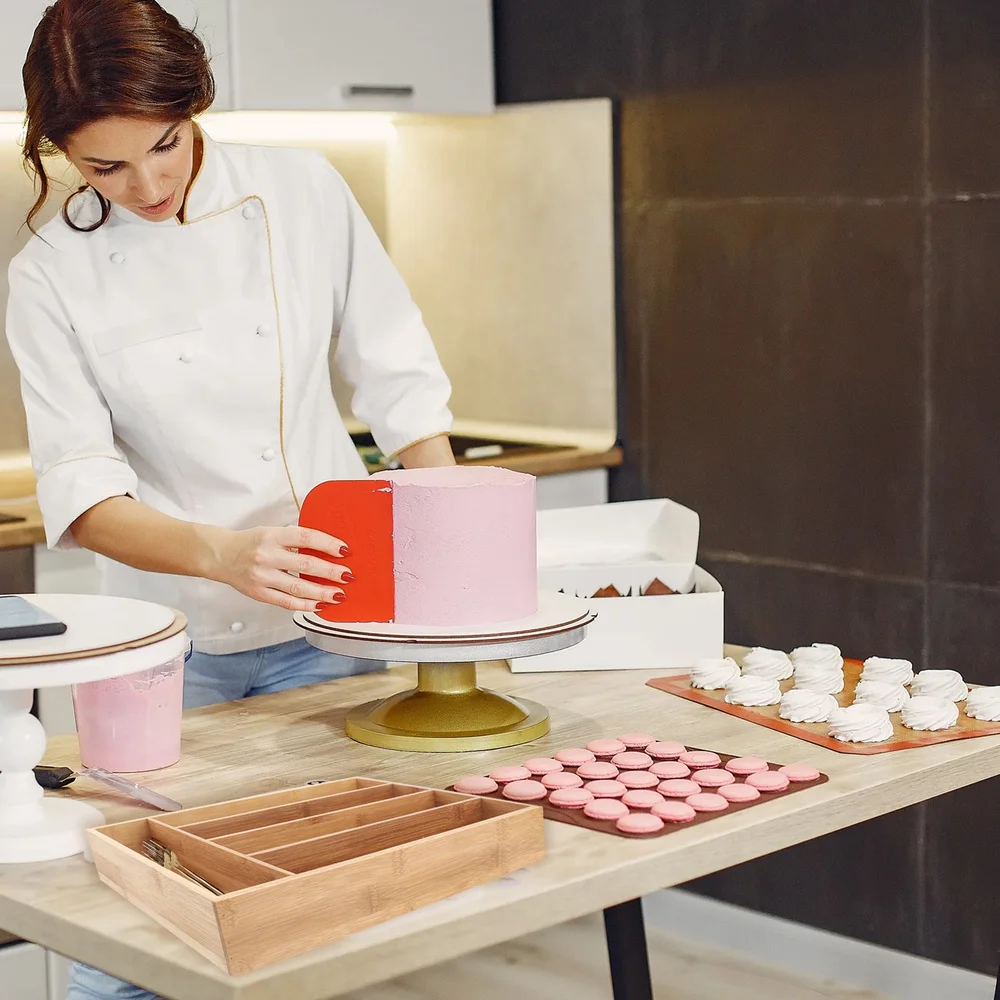 

1pc Kitchen Tableware Container 5 Grid Chopsticks Storage Case (Wood Color)