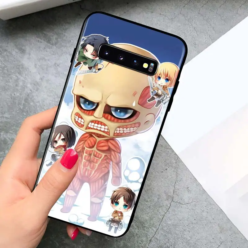 

Attack On Titan for Samsung Galaxy S21 Ultra Plus Note 20 10 9 8 S10 S9 S8 S7 S6 Edge Plus Black Phone Case