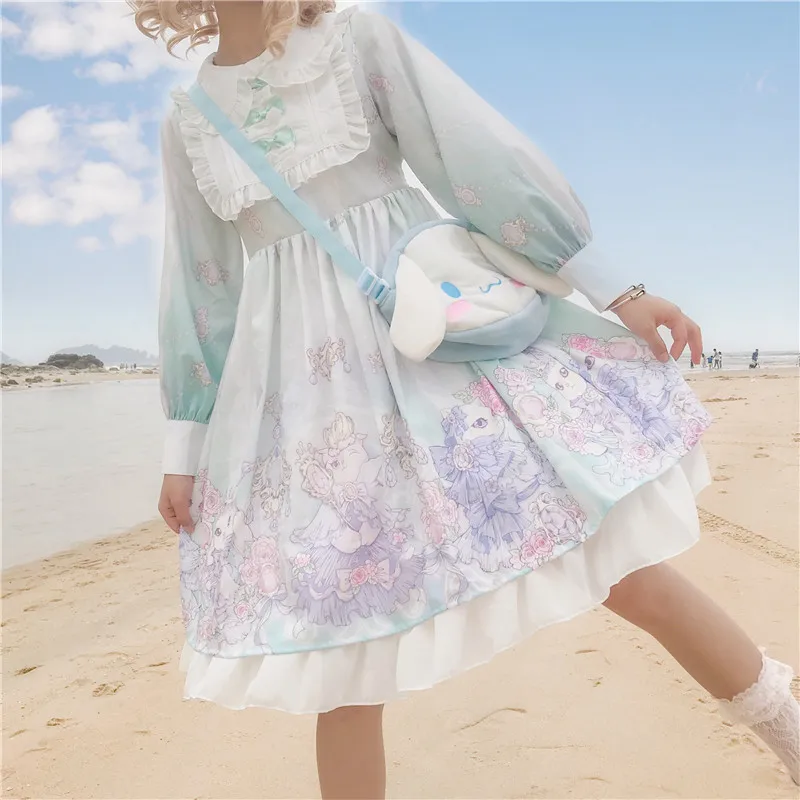 Harajuku косплей-платье лолиты женское платье мягкие японские игрушки Готический стиль звезда Тюль Kawaii платье Лолита милое платье для девочки