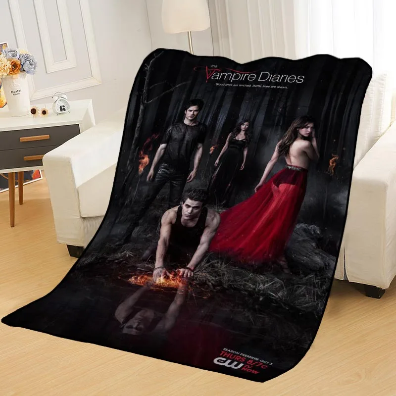 

The Vampire Diaries Blanket Mat Tapestry Soft Bedspread Beach Towel Warm Travel Cover For Kids Boys Girls Gift
