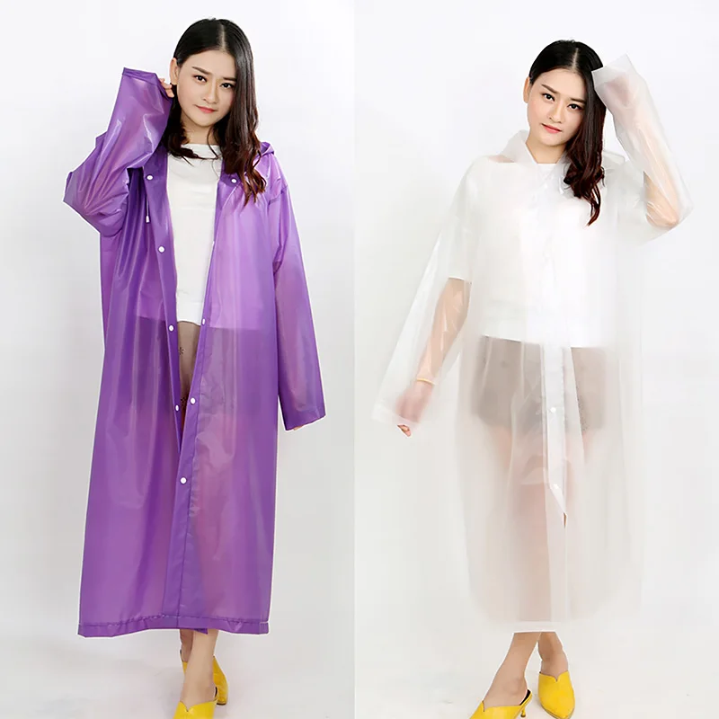 Многоразовый унисекс прозрачный дождевик с капюшоном для кемпинга