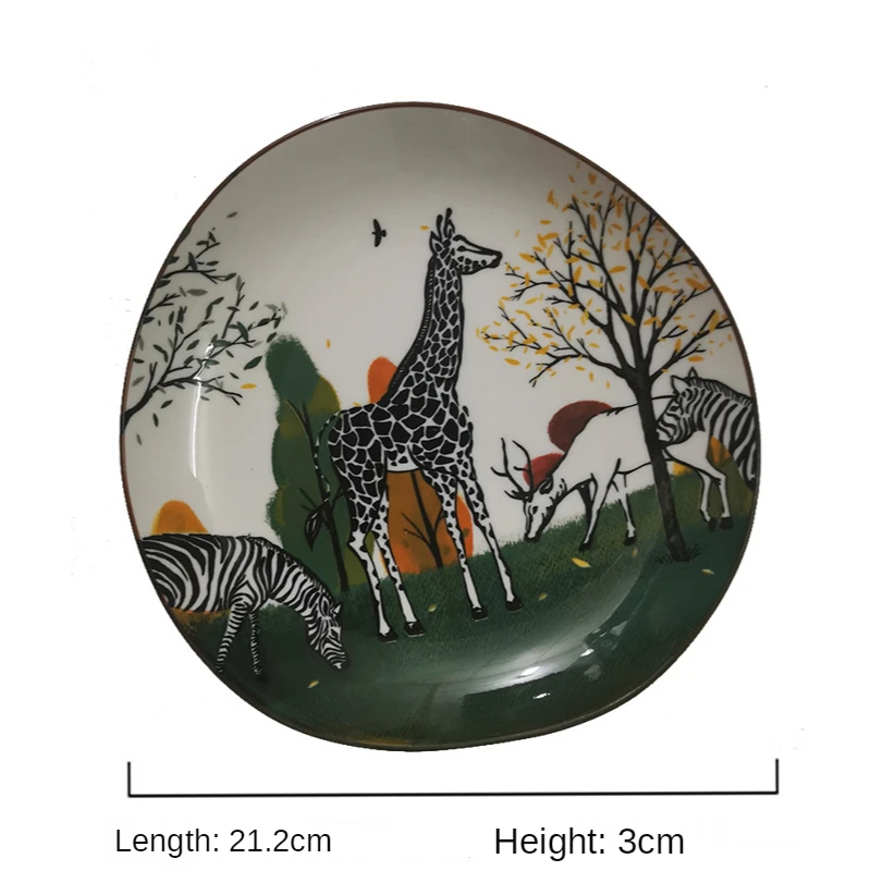 

Glaze Under Colorful Net Red Tableware Set Ceramic Home Creative Bowl Dish Combination Cute Rice Bowl Fish Dish Soup Bowl