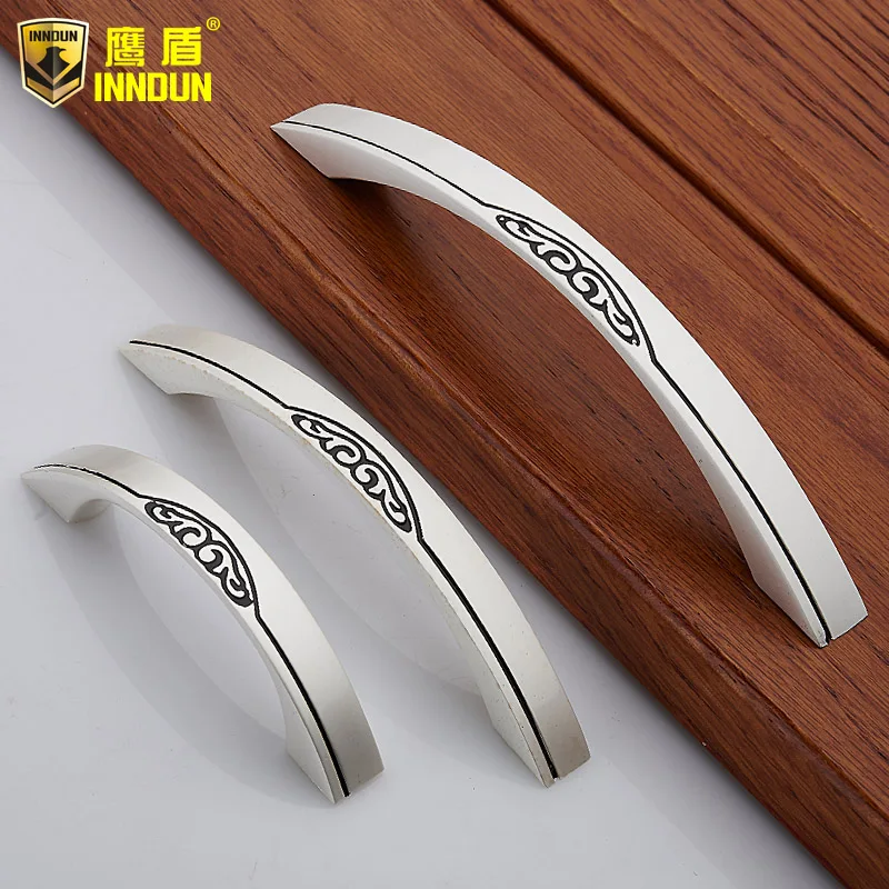 Ручка и ручки для ящика шкафа резные серебристого цвета раздвижных дверей в