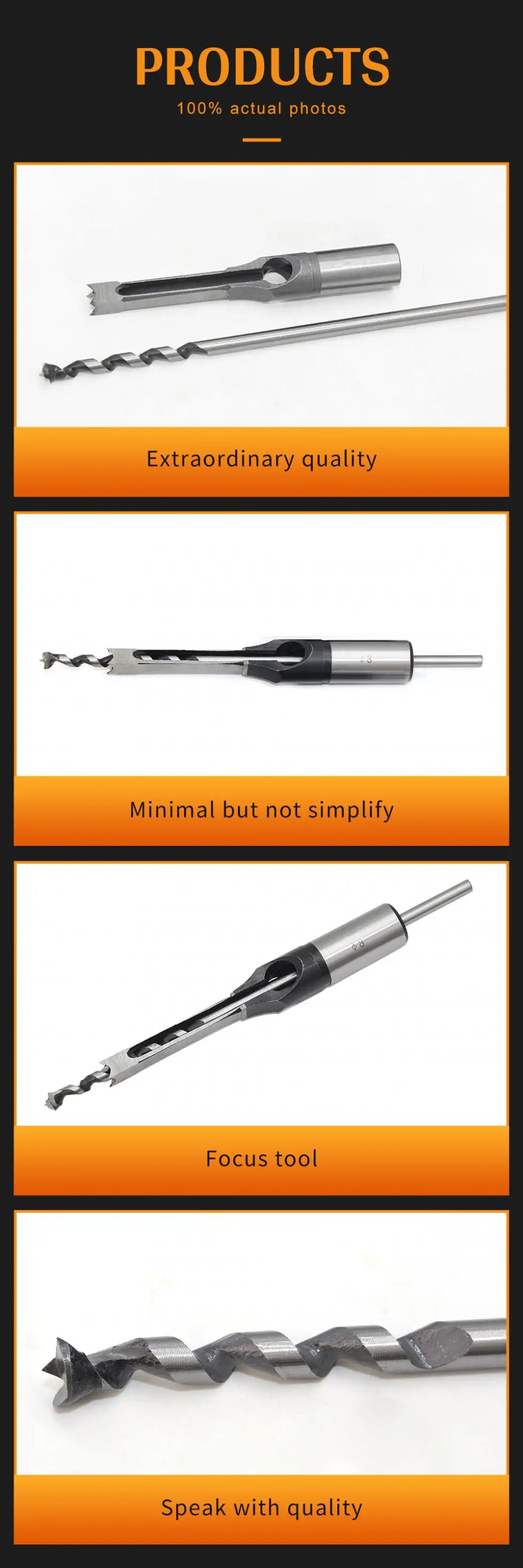 

1 Piece 8mm Alloy Steel Square Hole Saw Mortise Chisel Wood Drill with Twist Drill