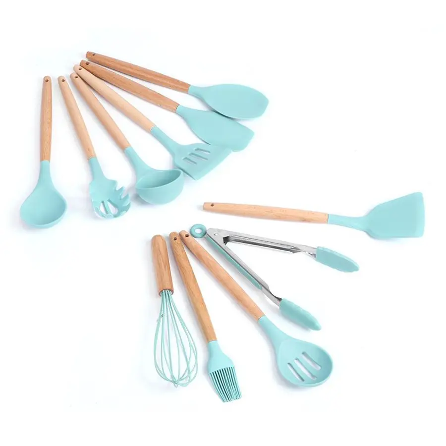Набор силиконовых кухонных принадлежностей антипригарная лопатка ложка для
