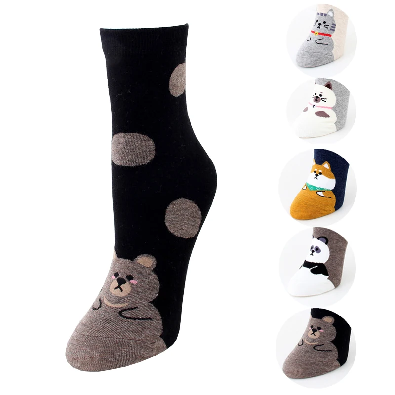 

2020 New arrival women cotton autumn-winter colorful cartoon crazy sock lady and women's funny cartoon socks