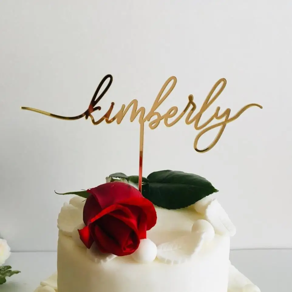 

Personalised Cake Topper , Custom Personalized Name Cake Topper Custom Any Name Cupcake Bridal Wedding Cake Decoration