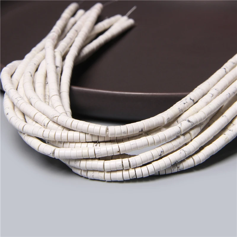 

Бусины из натурального камня, плоские круглые бусины, импортные Подвески Howlite для женщин, изготовление ювелирных изделий, браслет «сделай с...