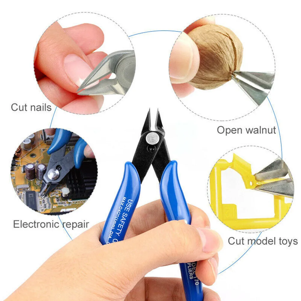 

10 Pack 170 Flush Wire Cutter Blue Diagonal Cutting Pliers Side Cutter Nippers