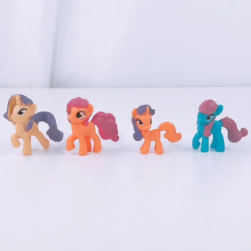 

8pcs Cute Little Ponny Pvc Action Figures Toys for Children Figure Model Cartoon Toy Doll Cake Decoration Birthday Ornament