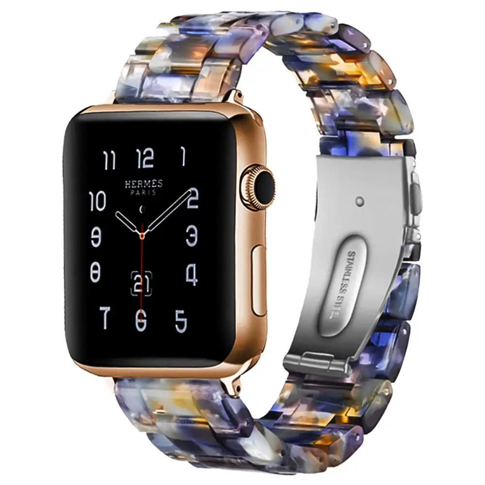 Ремешок из смолы для Apple watch 44 мм 40 мм iwatch 42 мм 38 мм Пряжка из нержавеющей стали ремешок для часов Браслет Apple watch 5 4 3 21