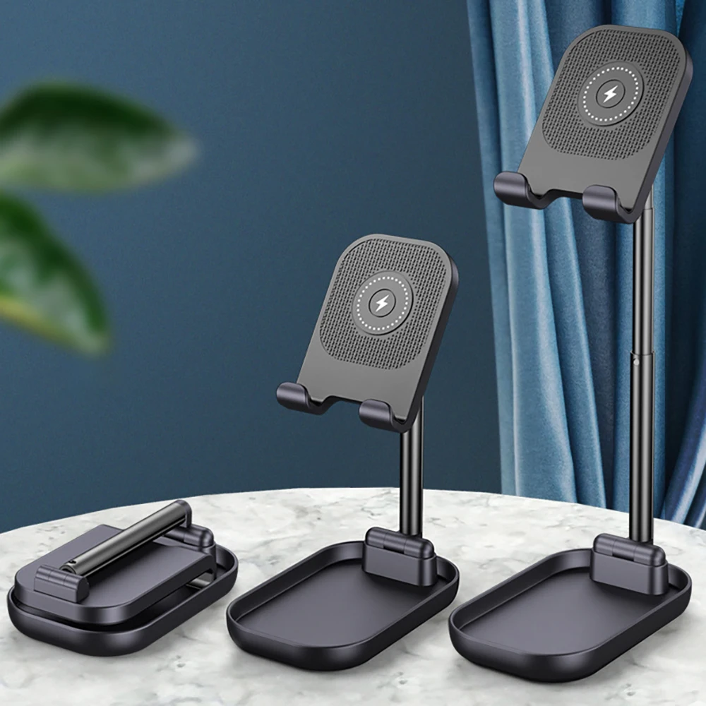 Wireless Charging Folding Phone Stand Holder For iPhone 11 Foldable Desk Tough Xiaomi Samsung Lazy Bracket | Мобильные телефоны и