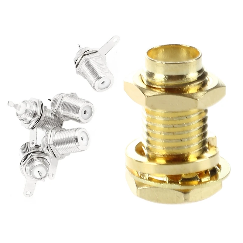 5 шт. F Тип монтажная панель гнездо припоя Разъем адаптер и SMA гайка переборка