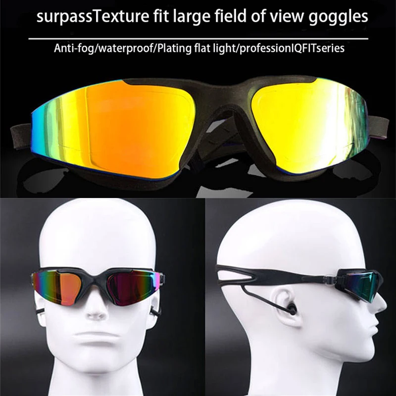 Silicone Professional Swimming Goggles Anti-fog UV Multicolor Swimming Glasses With Earplug Nose clip Women Water Sports Eyewear