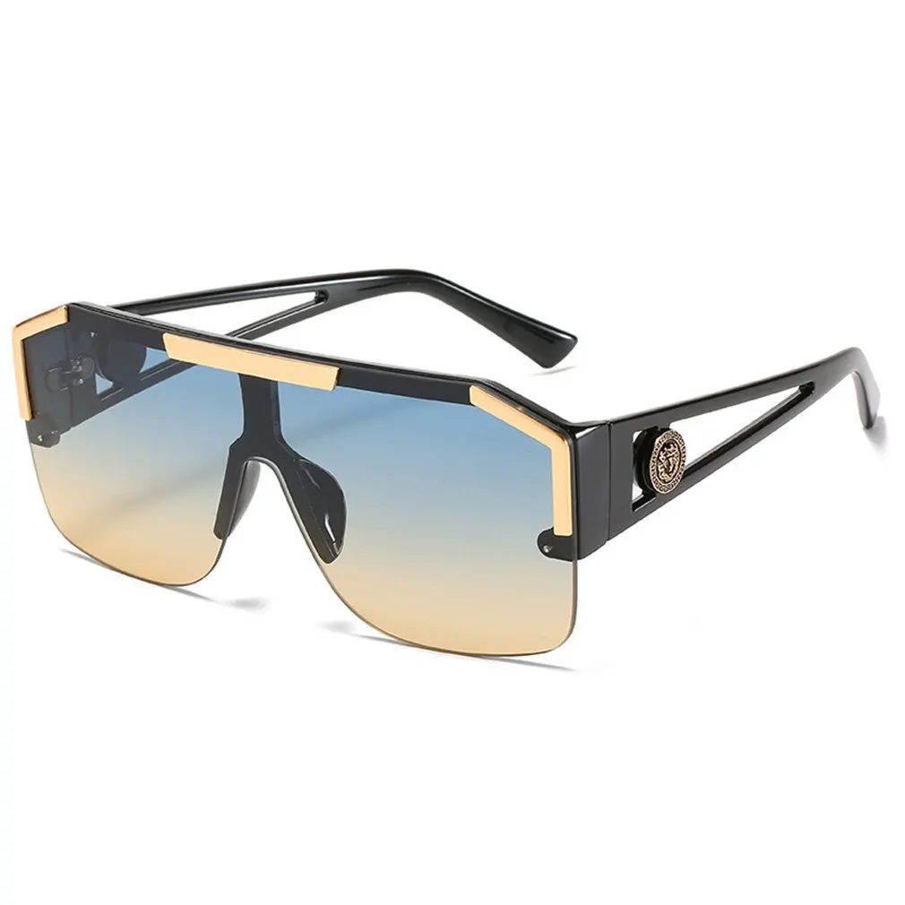 

2022 New Oversized Square Sunglasses Men Women Fashion Luxury Brand Square Metal Vintage Big Frame Rimless Sunglasses