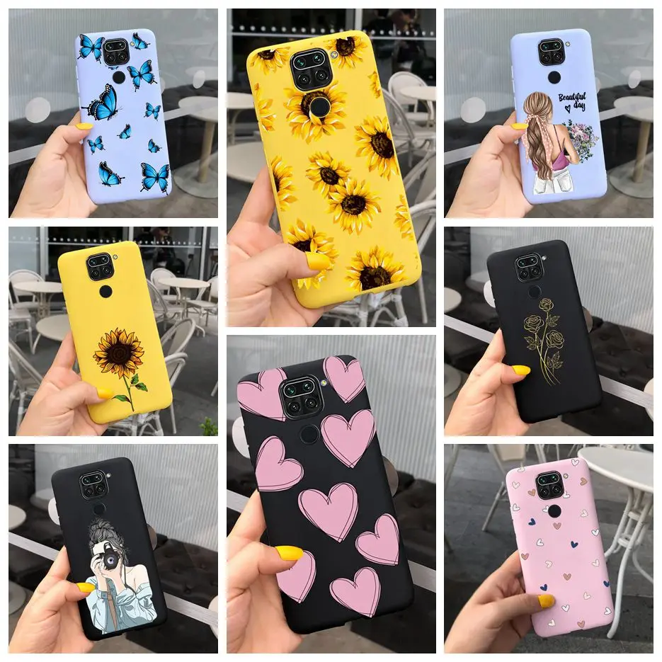 Милый чехол с подсолнухом для Xiaomi Redmi Note 10 Note10 s чехлы телефонов 6 7 8 9 мягкая задняя