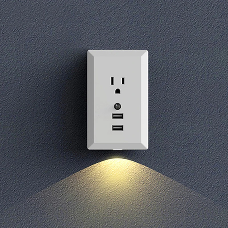 Умная настенная розетка со светодиодсветодиодный подсветкой 2 USB порта 4