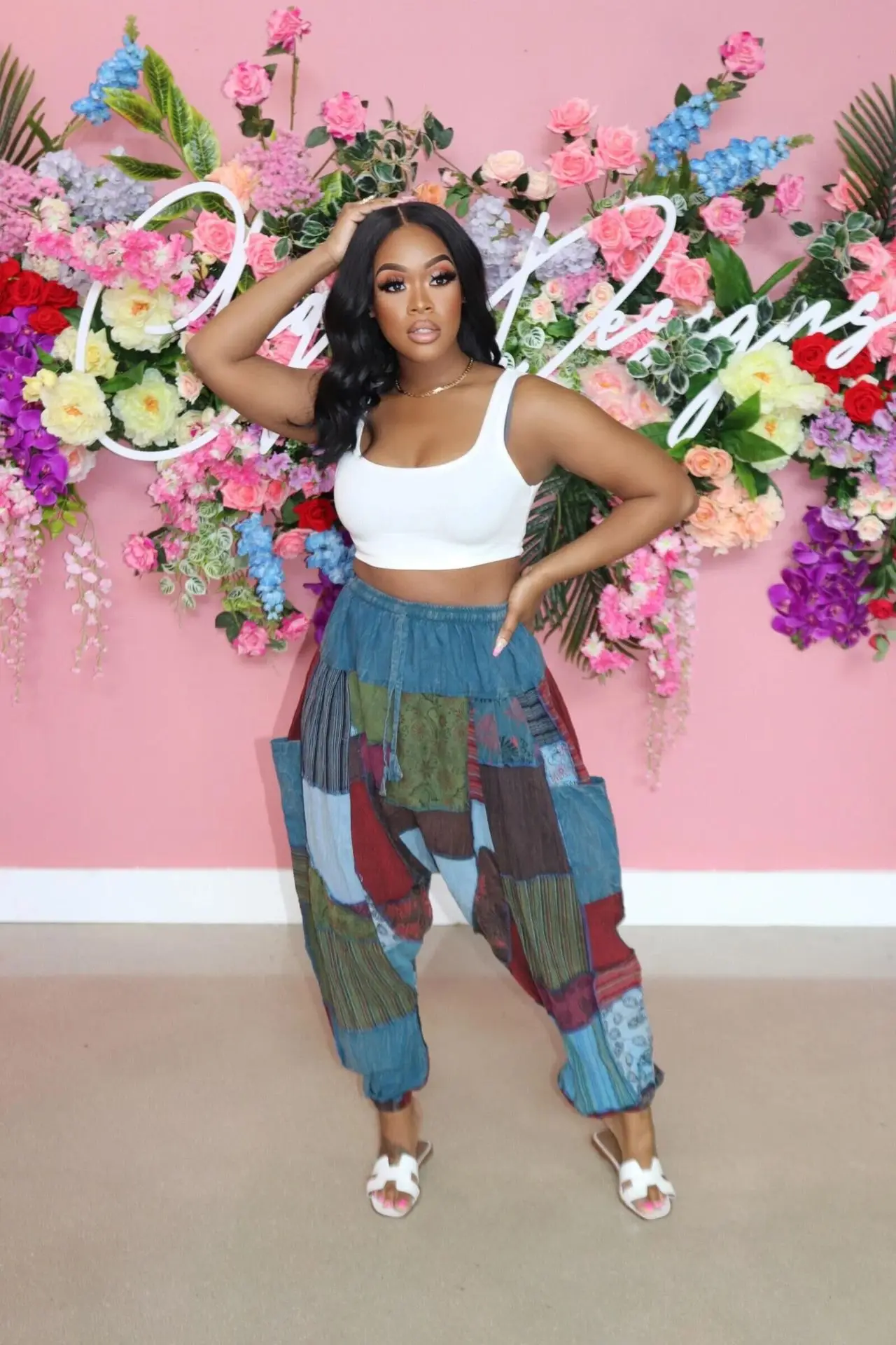 

Женские шаровары в стиле пэчворк MM005