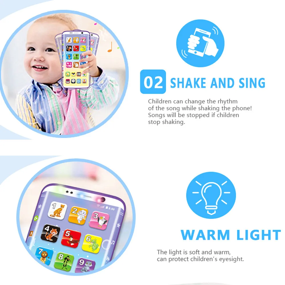 Children learning toys Kids Smart Charging Phone Toy Music Sound Light Mobile Early Educational Machine Toys For | Игрушки и хобби