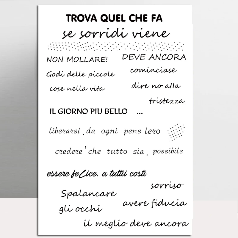 

AZSG Italian Wishes Clear Stamps For DIY Scrapbooking/Card Making/Album Decorative Silicone Stamp Crafts
