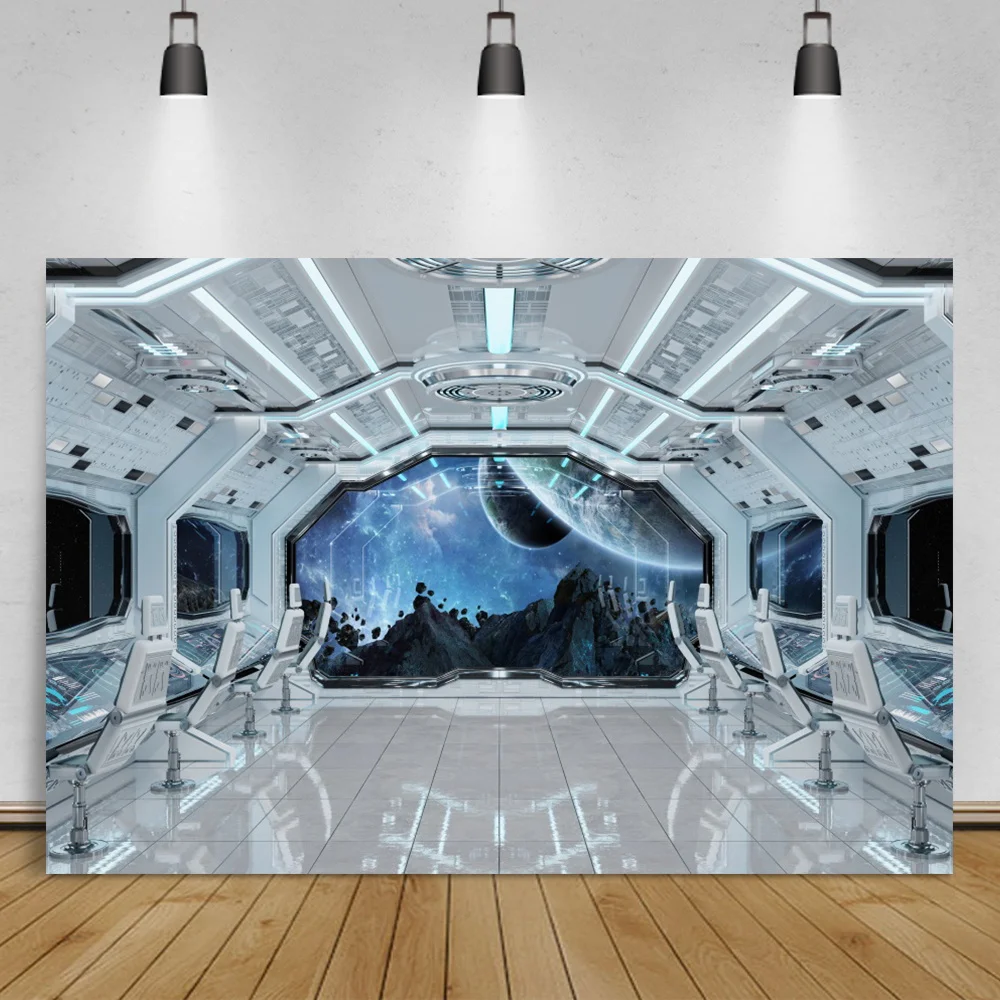 

Photography Backdrops Spaceship Planet Universe Science Fiction Baby Cabinet Interior Photo Backgrounds Photocall Photo Studio