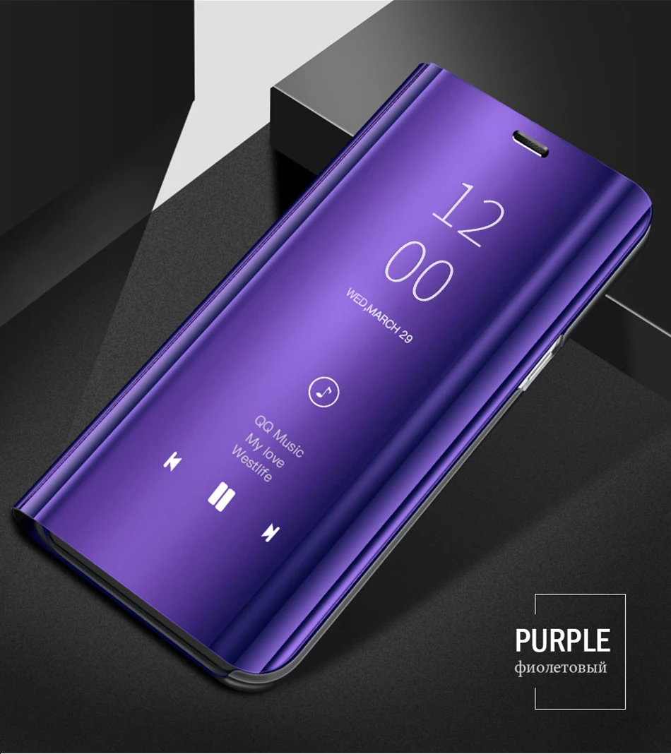 Флип-чехол с подставкой для Xiaomi Redmi Note iPhone 7 6 Plus 5 iPad Pro 6A 5A A2 Lite Pocophone F1 S2 Y2 Y1 Lite зеркальный кожаный чехол