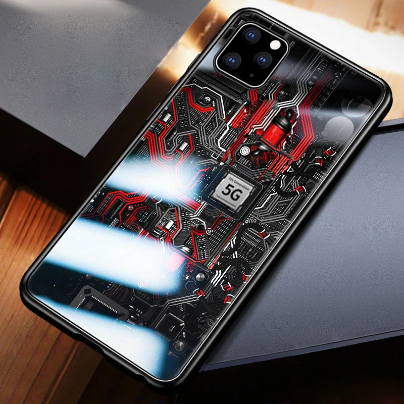 Auroras For iPhone 12 Pro Max Case Explorer Painted Tempered Glass Protective Phone Cover mini Cases | Мобильные телефоны и