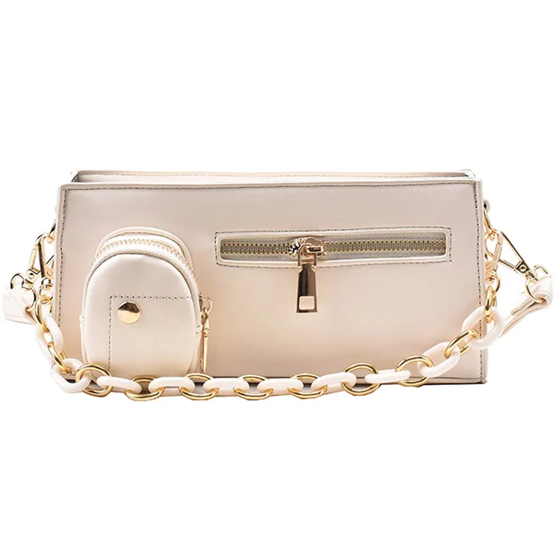 

Shoulder Designer Design Small PU Leather Bags for Women 2021 Summer Simple Handbags and Purses Female Travel Tote Chain