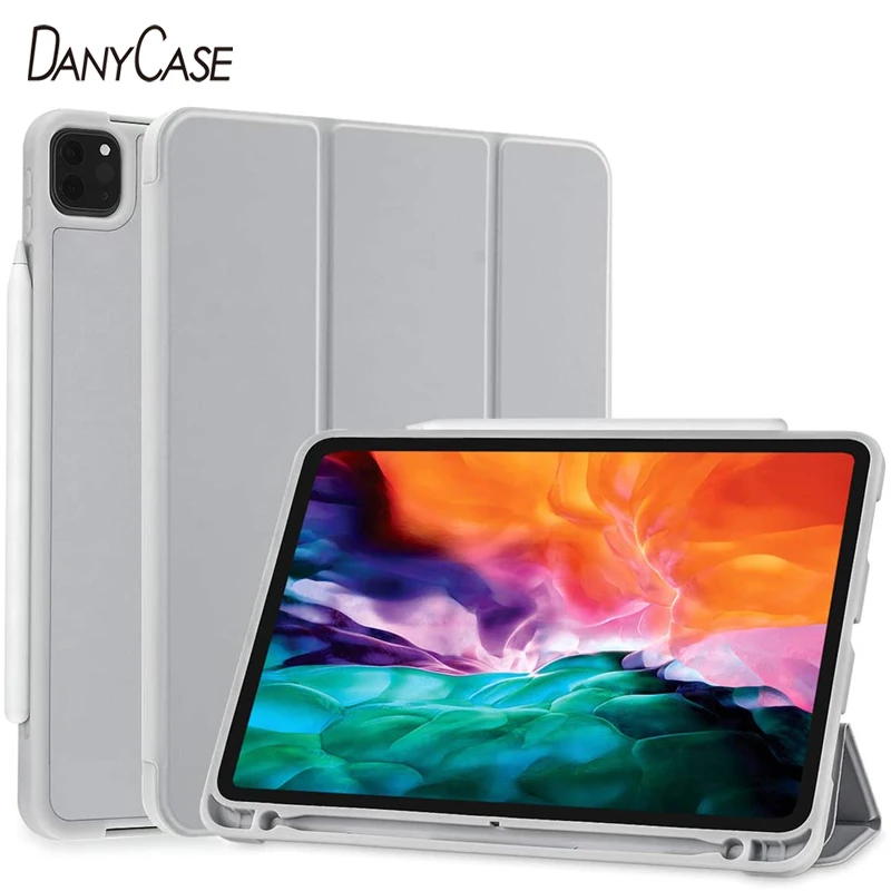 

Magentic Silky-Smooth Silicone Case For iPad Pro 11 2021 M1 Funda Smart Tablet Cover With Pencil Holder For iPad Pro 12.9 2020