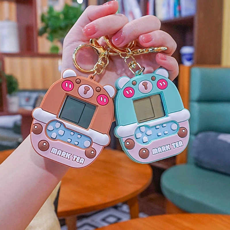 Мини игровая консоль мультяшный медведь брелок сумка Украшение Подвеска