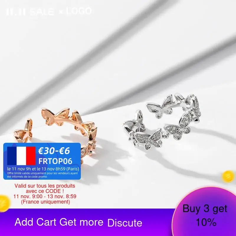 

Fashion Dainty Insect Butterfly Open Adjustable Rings Cute Dancing Moving Minimalist Rings For Women Trend Jewlery Fidget Ring