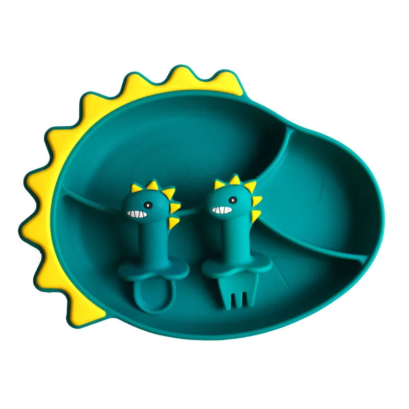 Детская обеденная Тарелка на присоске тарелка в клетку мультяшная пищевая