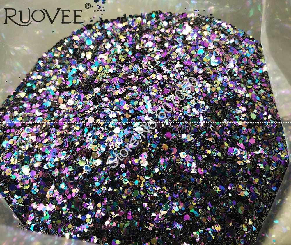 021 # Хамелеон Цвет Блестящий микс металлический блеск Шестигранная форма для