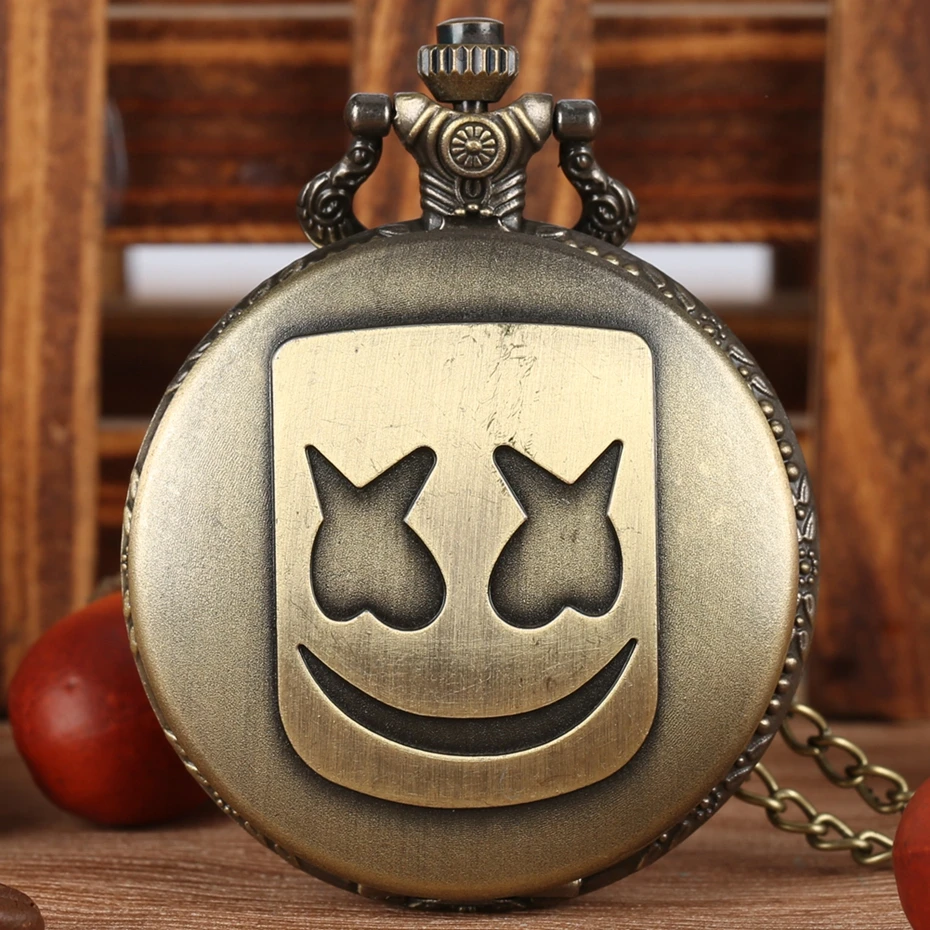 3 цвета! Кварцевые карманные часы Clown Droll Mask античное ожерелье с подвеской в виде