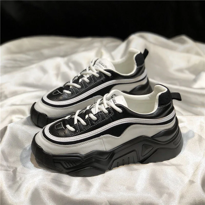 

Кроссовки женские массивные на платформе, модная спортивная повседневная обувь для бега, тенниса в стиле Харадзюку, в стиле ins, на осень-зиму