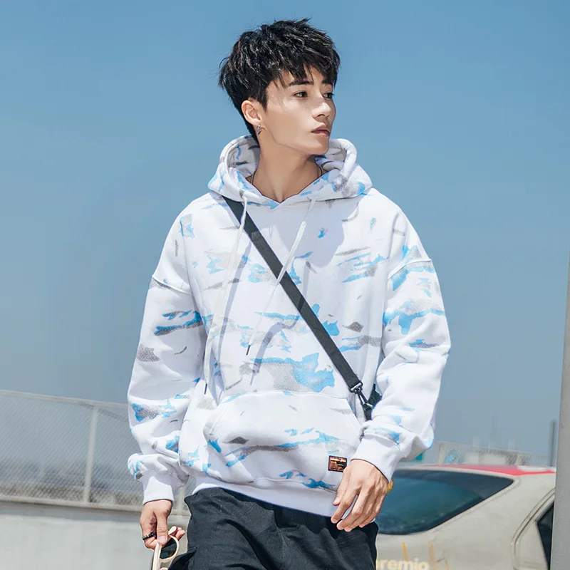 

Мужские толстовки в стиле хип-хоп, пуловер, свитшот с длинным рукавом, оверсайз, уличная одежда в японском стиле Харадзюку, мужской Камуфляж...