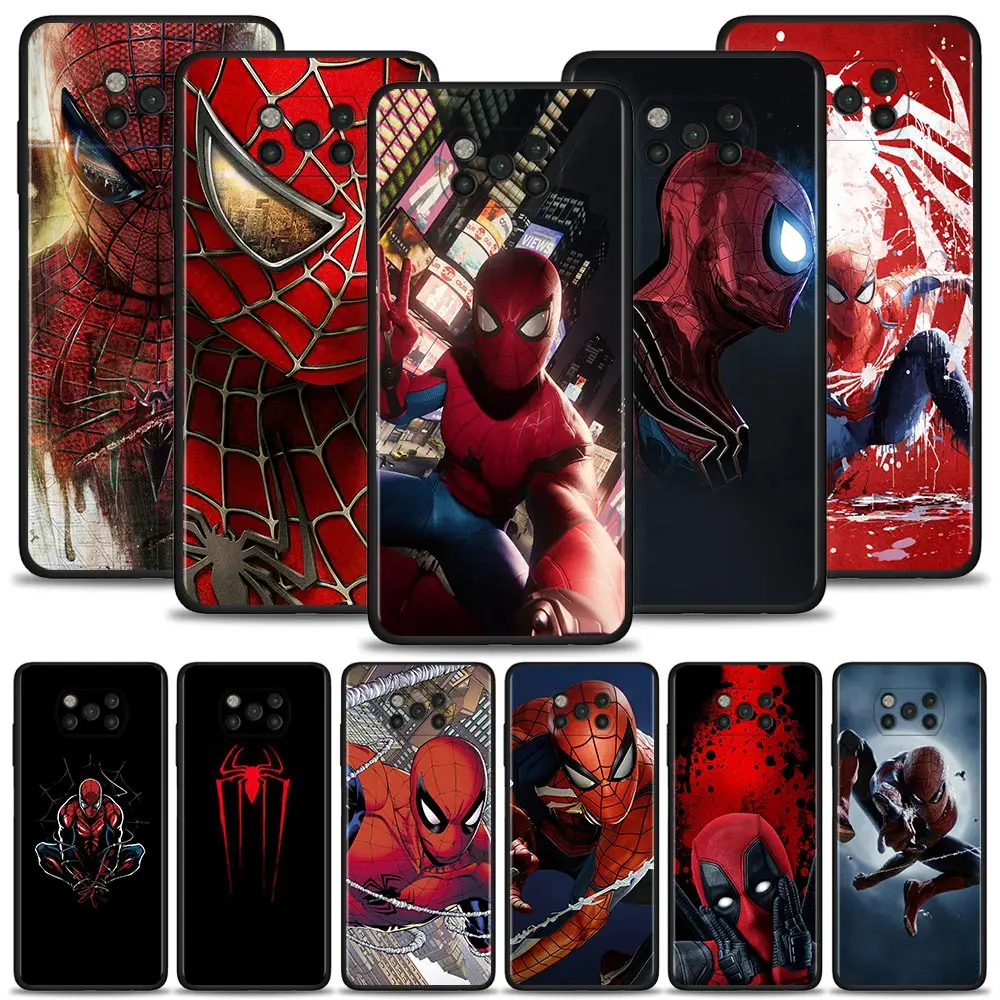 

Phone Case For Xiaomi Poco X3 NFC F3 GT Civi M3 Note 10 11 Lite 9T 10T 11T Pro Pocophone F1 CoverSpiderman Marvel