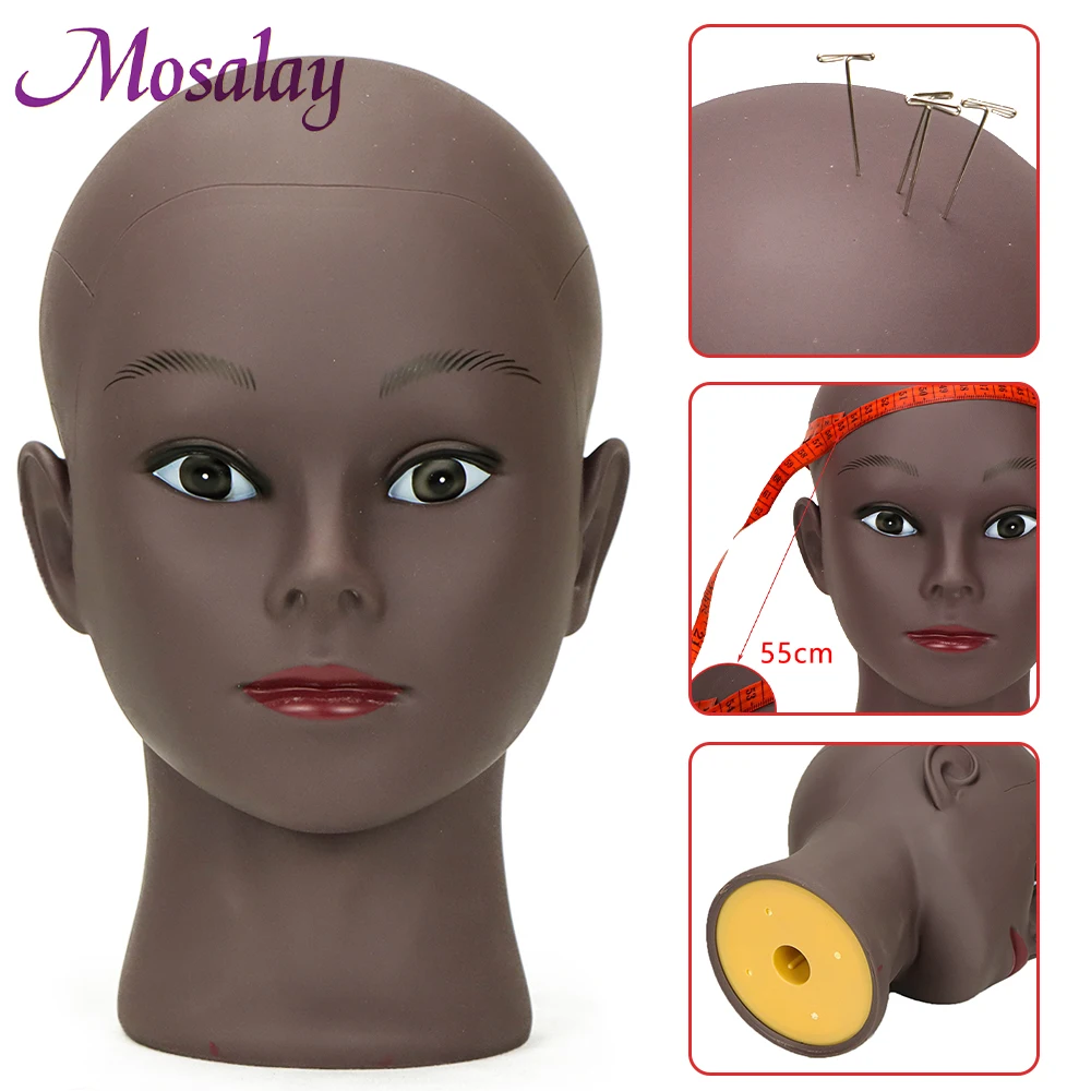 

Bald Mannequin Head Wig Head Without Hair for Styling/Making/Display Wigs Mannequin/Maniquin/Traning Head With Stand For wig