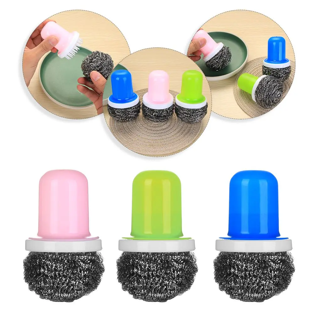 

Effective Kitchen Tools Washing Pot Dish Cleaner Tool Cleaning Brush Steel Ball Scrubber
