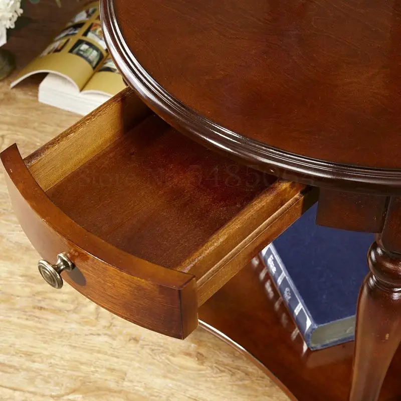 American Sofa Solid Wood Corner Small Round Table Coffee Telephone |