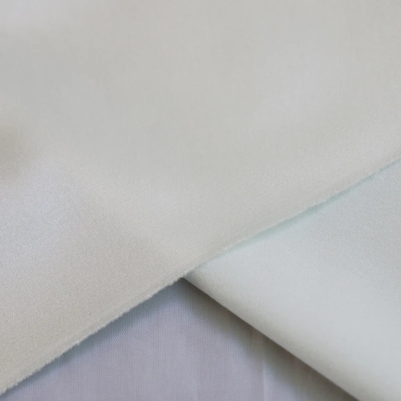 Атласная ткань из лайкры натуральный белый материал для свадебного платья