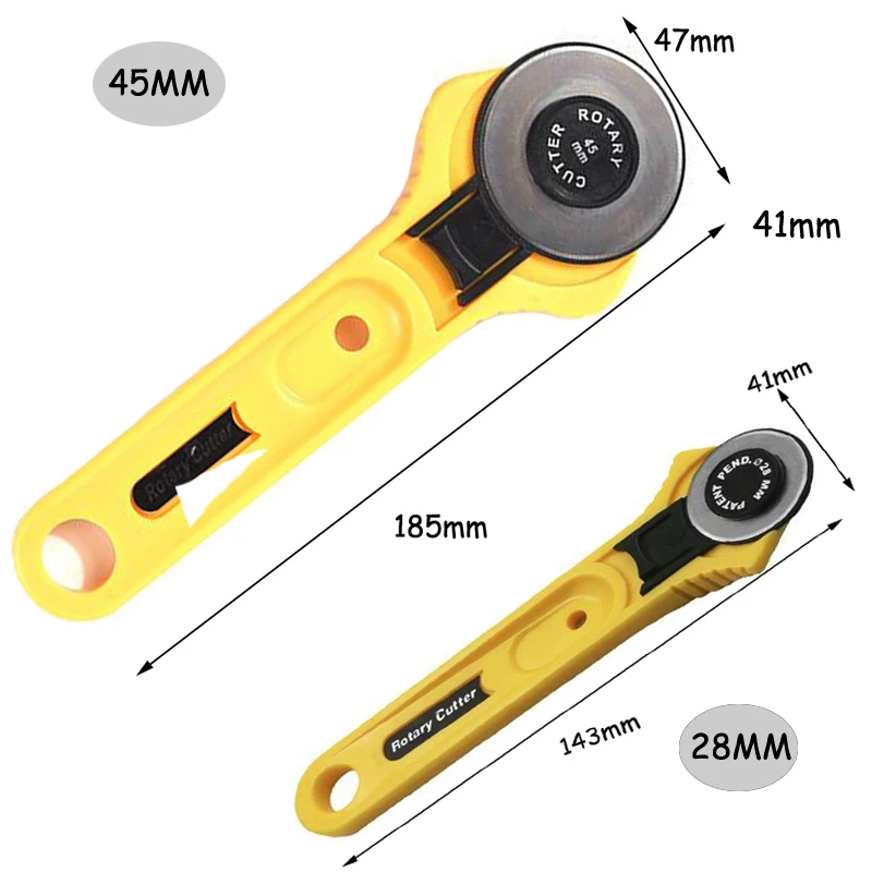 

28mm 45mm Circular Rotary Cutter Knife Safety Blade Patchwork Piecing Sewing Quilting Fabric Cutting Leathercraft Tool