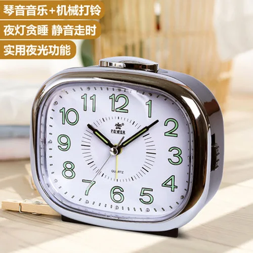 

Music Alarm Clock With Night Light Clocks Table Silent Children Child Bedside Home Decor