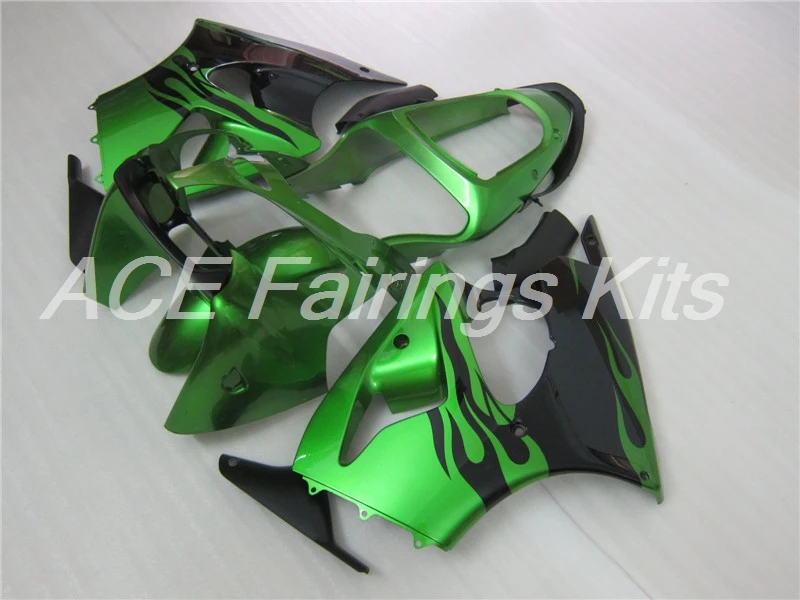 Обтекатель для мотоцикла Kawasaki ZX6R 2000 2001 2002 черный/зеленый 636|Полные комплекты
