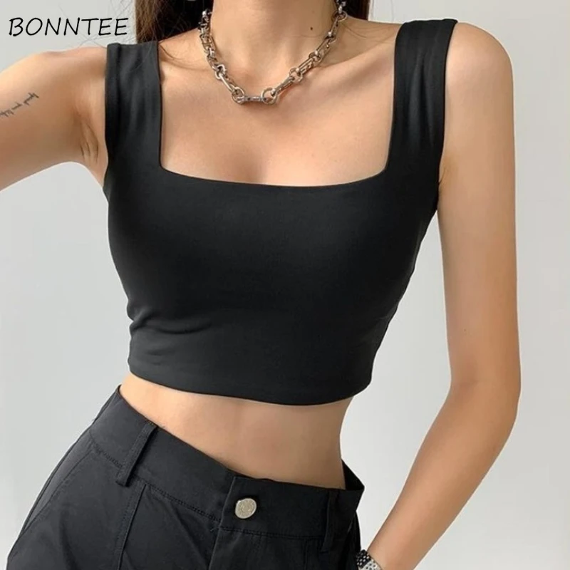 Майки женские Универсальные однотонные облегающие пикантная уличная одежда с