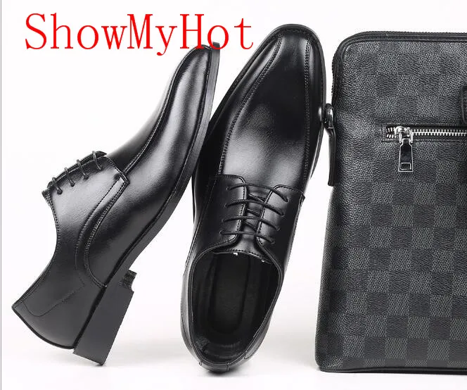 ShowMyHot; брендовая мужская официальная обувь; Мужские модельные туфли-оксфорды; классические деловые туфли с круглым носком; Sapatos homme; свадебные туфли для джентльмена
