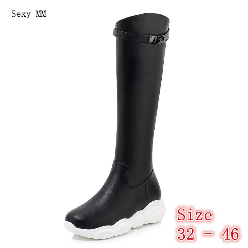 Сезон весна осень зима Женские сапоги до колена Высокие на платформе женские