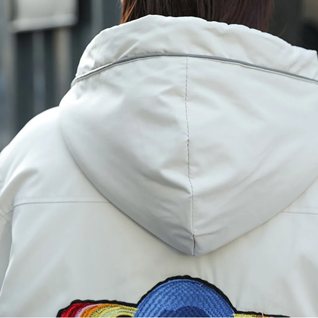 Вышитая картинка Женская парка в Корейском стиле зимняя утепленная женская