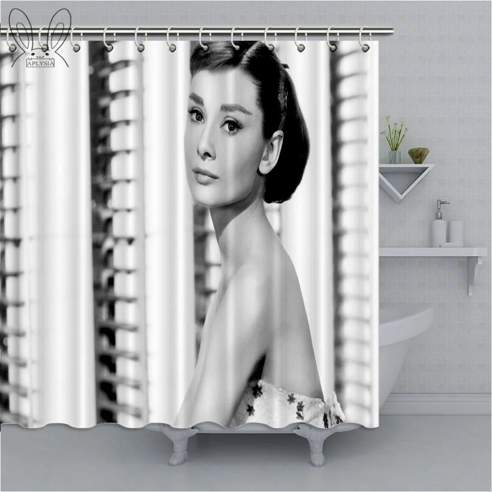 Классическая черно белая фотозанавеска для душа водонепроницаемая декоративная