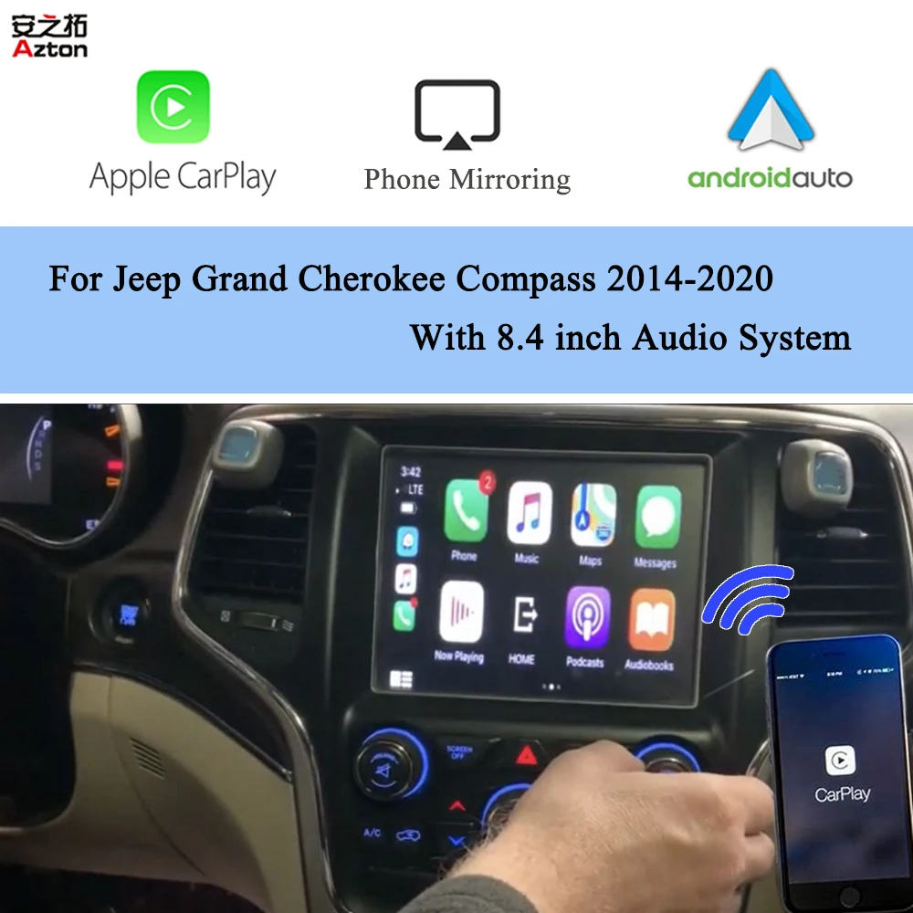 IOS CarPlay блок для Jeep Grand Cherokee компасы с 8 4 &quotаудио мобильных телефонов Apple Play Android